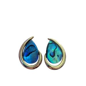 AM6 Ariki 18K Gold Plated Small Tear Drop Abalone Shell Stud Earrings